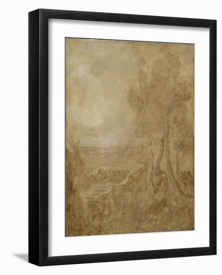 Sketch for 'Dedham Vale', C.1827 (Oil, Ink & Graphite on Canvas)-John Constable-Framed Giclee Print