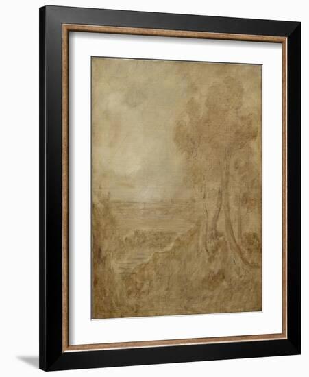 Sketch for 'Dedham Vale', C.1827 (Oil, Ink & Graphite on Canvas)-John Constable-Framed Giclee Print