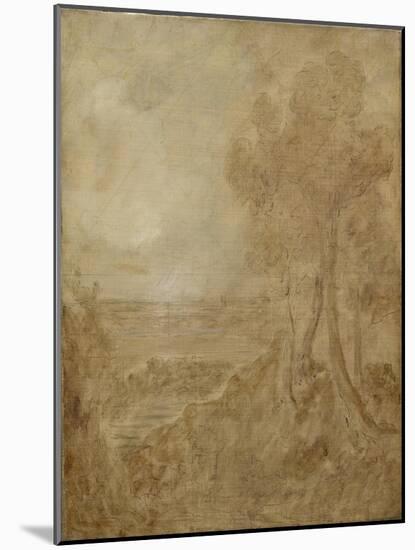 Sketch for 'Dedham Vale', C.1827 (Oil, Ink & Graphite on Canvas)-John Constable-Mounted Giclee Print
