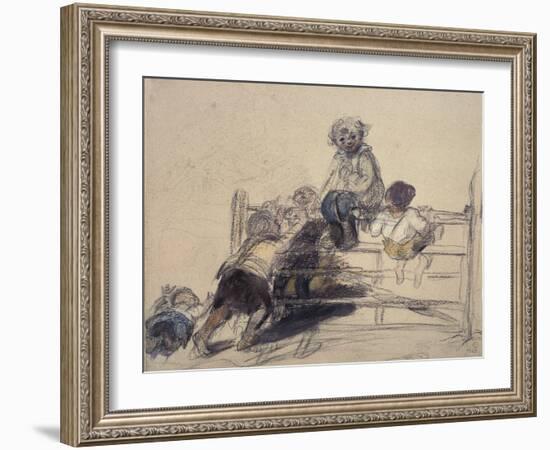 Sketch for 'Happy as a King', 19Th Century (Drawing)-William Collins-Framed Giclee Print