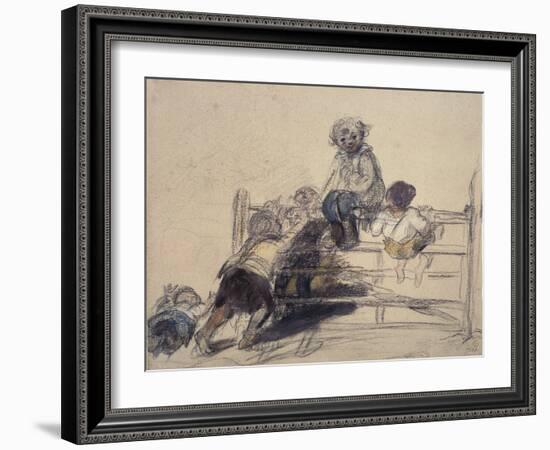 Sketch for 'Happy as a King', 19Th Century (Drawing)-William Collins-Framed Giclee Print