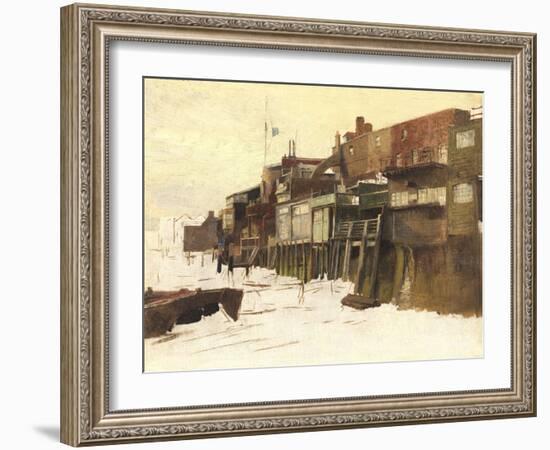 Sketch for 'London River', c.1875-Charles Napier Hemy-Framed Giclee Print