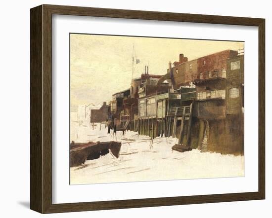 Sketch for 'London River', c.1875-Charles Napier Hemy-Framed Giclee Print