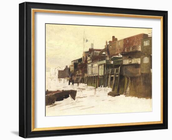 Sketch for 'London River', c.1875-Charles Napier Hemy-Framed Giclee Print