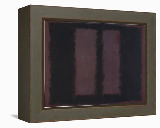 Sketch for "Mural No.6" (Two Openings in Black Over Wine) {Black on Maroon} [Seagram Mural Sketch]-Mark Rothko-Framed Premier Image Canvas