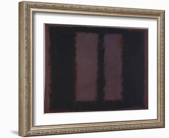 Sketch for "Mural No.6" (Two Openings in Black Over Wine) {Black on Maroon} [Seagram Mural Sketch]-Mark Rothko-Framed Giclee Print