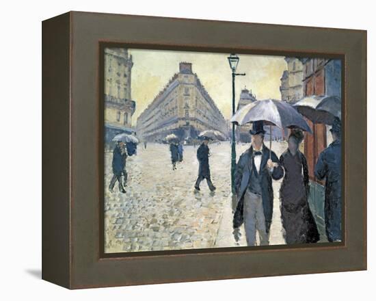 Sketch for 'Paris Street; Rainy Day', 1877 (Pre-Restoration)-Gustave Caillebotte-Framed Premier Image Canvas