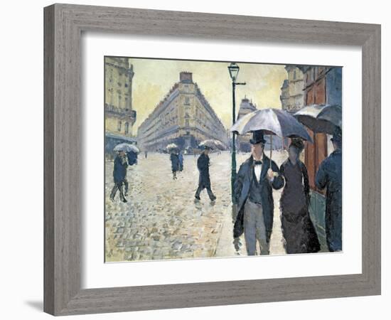 Sketch for 'Paris Street; Rainy Day', 1877 (Pre-Restoration)-Gustave Caillebotte-Framed Giclee Print