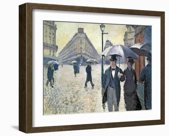 Sketch for 'Paris Street; Rainy Day', 1877 (Pre-Restoration)-Gustave Caillebotte-Framed Giclee Print