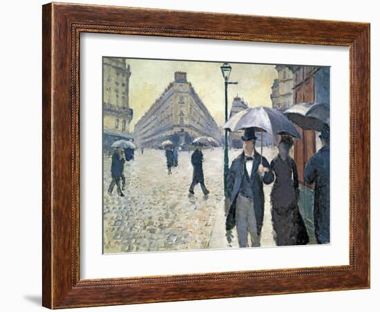 Sketch for 'Paris Street; Rainy Day', 1877 (Pre-Restoration)-Gustave Caillebotte-Framed Giclee Print