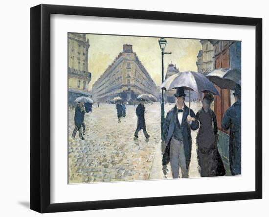 Sketch for 'Paris Street; Rainy Day', 1877 (Pre-Restoration)-Gustave Caillebotte-Framed Giclee Print