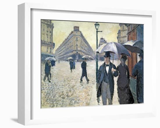 Sketch for 'Paris Street; Rainy Day', 1877 (Pre-Restoration)-Gustave Caillebotte-Framed Giclee Print