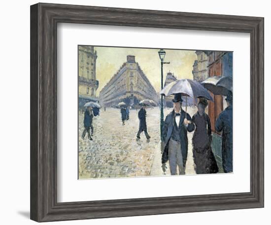 Sketch for 'Paris Street; Rainy Day', 1877 (Pre-Restoration)-Gustave Caillebotte-Framed Giclee Print