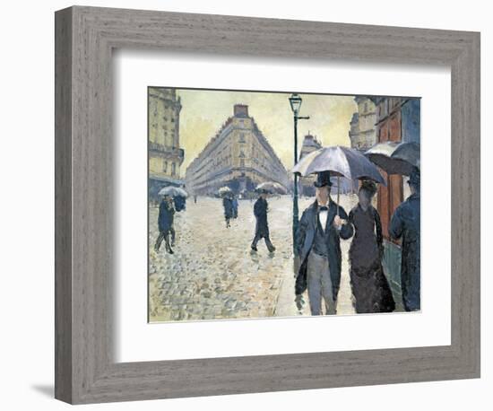 Sketch for 'Paris Street; Rainy Day', 1877 (Pre-Restoration)-Gustave Caillebotte-Framed Giclee Print