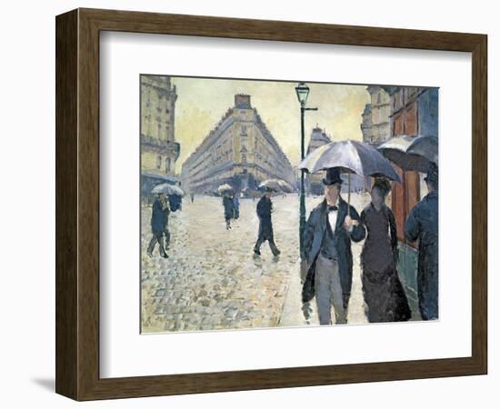 Sketch for 'Paris Street; Rainy Day', 1877 (Pre-Restoration)-Gustave Caillebotte-Framed Giclee Print