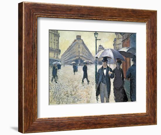 Sketch for 'Paris Street; Rainy Day', 1877 (Pre-Restoration)-Gustave Caillebotte-Framed Giclee Print