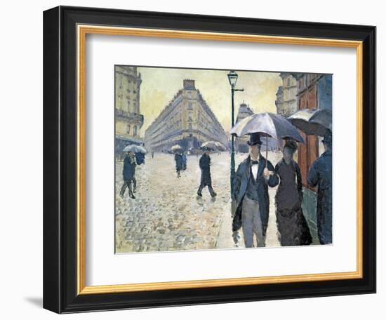 Sketch for 'Paris Street; Rainy Day', 1877 (Pre-Restoration)-Gustave Caillebotte-Framed Giclee Print