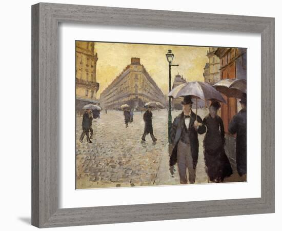 Sketch for Paris Street; Rainy Day, 1877-Gustave Caillebotte-Framed Giclee Print