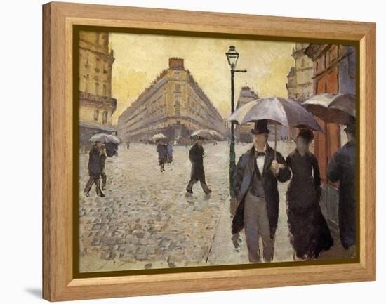 Sketch for Paris Street; Rainy Day, 1877-Gustave Caillebotte-Framed Premier Image Canvas