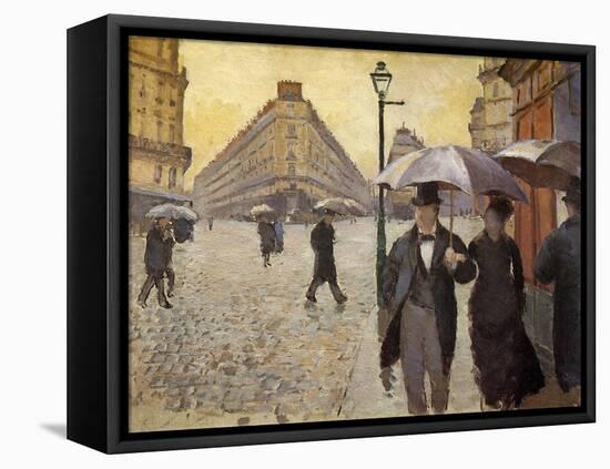 Sketch for Paris Street; Rainy Day, 1877-Gustave Caillebotte-Framed Premier Image Canvas