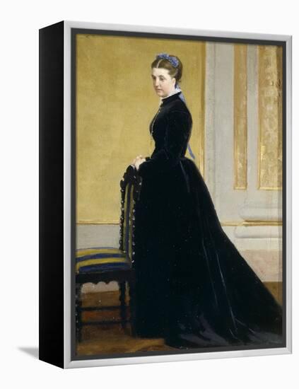 Sketch for Portrait of Lady-Antonio Ciseri-Framed Premier Image Canvas