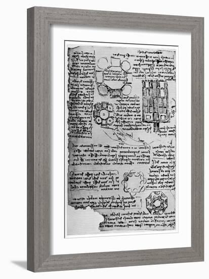 Sketch for Romorantin Castle, 1517-1518-Leonardo da Vinci-Framed Giclee Print