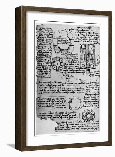 Sketch for Romorantin Castle, 1517-1518-Leonardo da Vinci-Framed Giclee Print