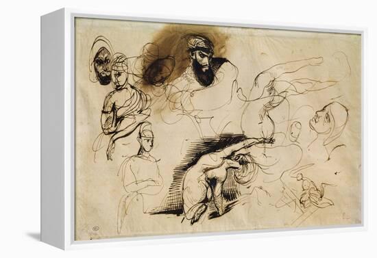 Sketch for Sardanapalus-Ferdinand Victor Eugene Delacroix-Framed Premier Image Canvas