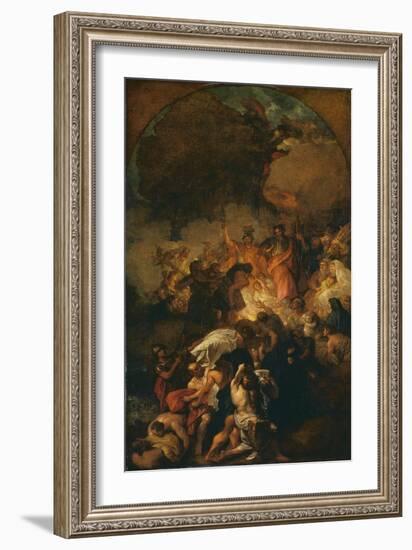 Sketch for 'St Paul Shaking Off the Viper'-Benjamin West-Framed Giclee Print