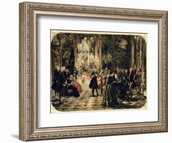 Sketch for the Flute Concert, 1852-Adolph von Menzel-Framed Giclee Print