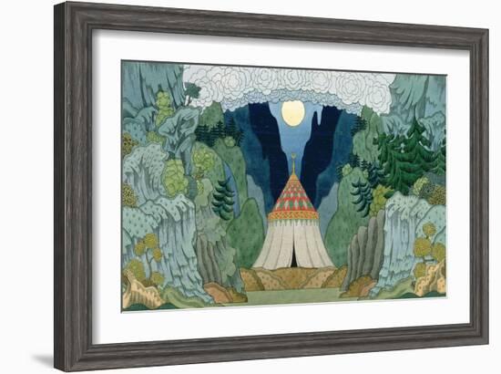 Sketch for the Opera, 'The Golden Cockerel', by Nikolai Rimsky-Korsakov-Ivan Bilibin-Framed Giclee Print