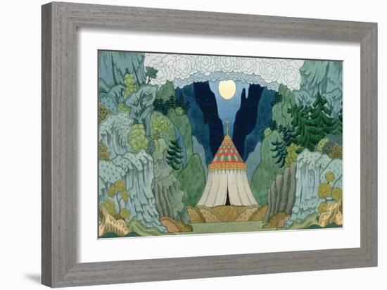 Sketch for the Opera, 'The Golden Cockerel', by Nikolai Rimsky-Korsakov-Ivan Bilibin-Framed Giclee Print