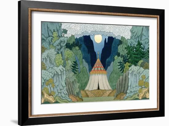 Sketch for the Opera, 'The Golden Cockerel', by Nikolai Rimsky-Korsakov-Ivan Bilibin-Framed Giclee Print