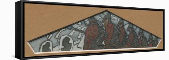 Sketch for the Rightmost Triangular Decoration of the Majolica Frieze 'Northern Life', 1905 (Gouach-Nicholas Roerich-Framed Premier Image Canvas