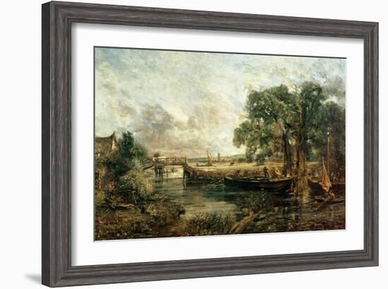 Sketch for 'View on the Stour, Near Dedham' 1821-22-John Constable-Framed Giclee Print