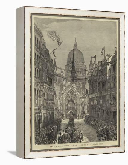 Sketch from Fleet Street, Looking Up Ludgate Hill-null-Framed Premier Image Canvas