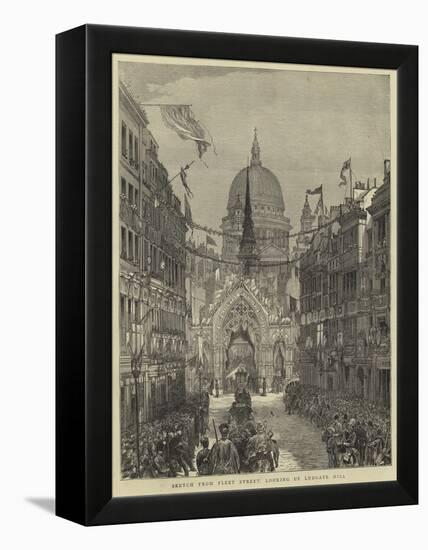 Sketch from Fleet Street, Looking Up Ludgate Hill-null-Framed Premier Image Canvas