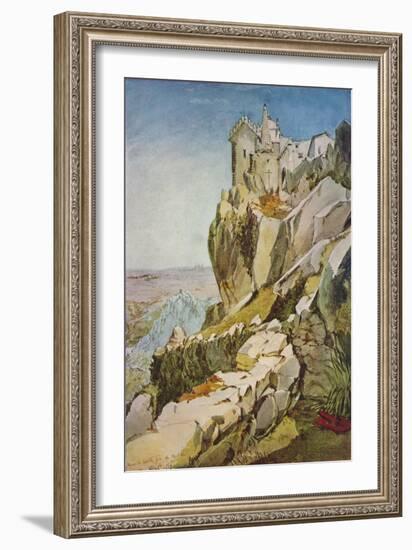 'Sketch in Portugal; Moorish Castle from the Penha; Moorish Castle, Mafra', 1837-James Holland-Framed Giclee Print