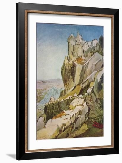 'Sketch in Portugal; Moorish Castle from the Penha; Moorish Castle, Mafra', 1837-James Holland-Framed Giclee Print