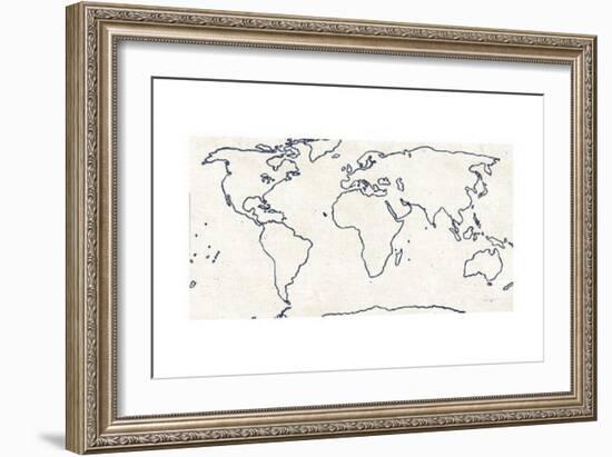 Sketch Map Navy-Sue Schlabach-Framed Art Print