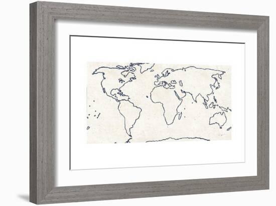 Sketch Map Navy-Sue Schlabach-Framed Art Print