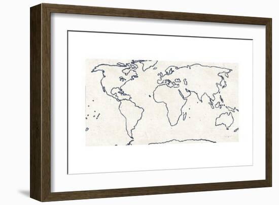 Sketch Map Navy-Sue Schlabach-Framed Art Print