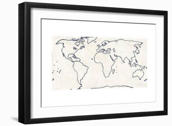 Sketch Map Navy-Sue Schlabach-Framed Art Print