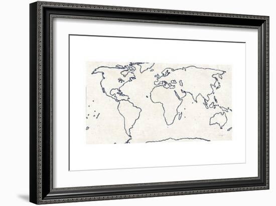 Sketch Map Navy-Sue Schlabach-Framed Art Print