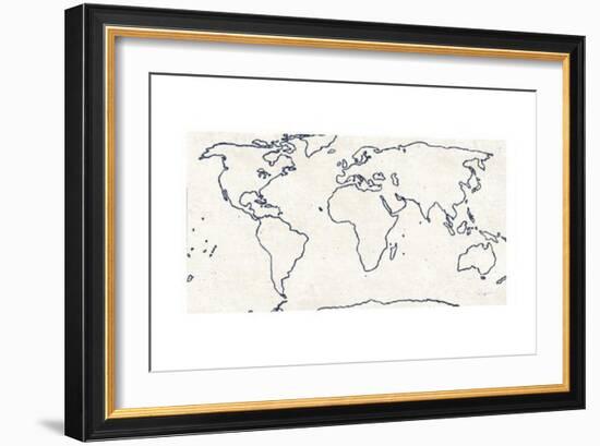 Sketch Map Navy-Sue Schlabach-Framed Art Print