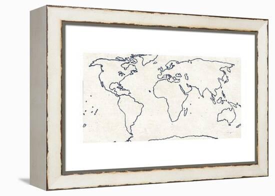 Sketch Map Navy-Sue Schlabach-Framed Stretched Canvas