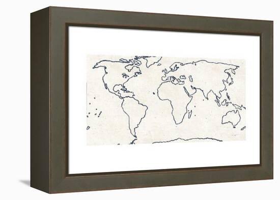 Sketch Map Navy-Sue Schlabach-Framed Stretched Canvas