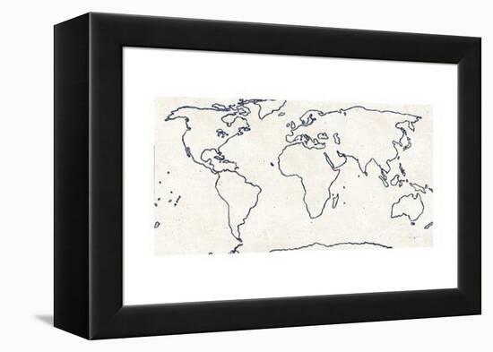 Sketch Map Navy-Sue Schlabach-Framed Stretched Canvas