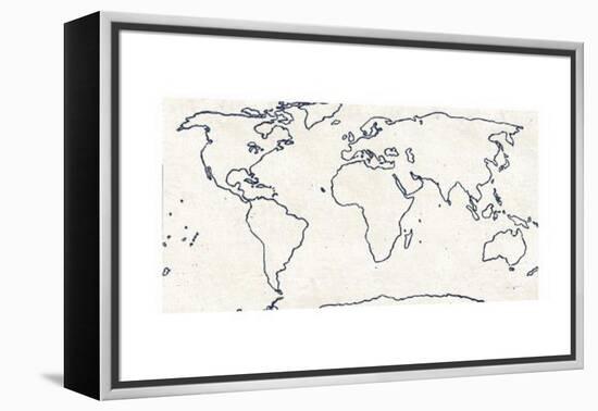 Sketch Map Navy-Sue Schlabach-Framed Stretched Canvas