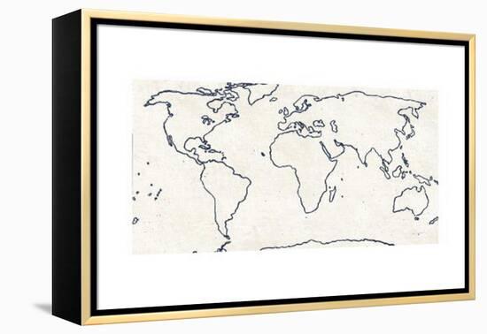 Sketch Map Navy-Sue Schlabach-Framed Stretched Canvas